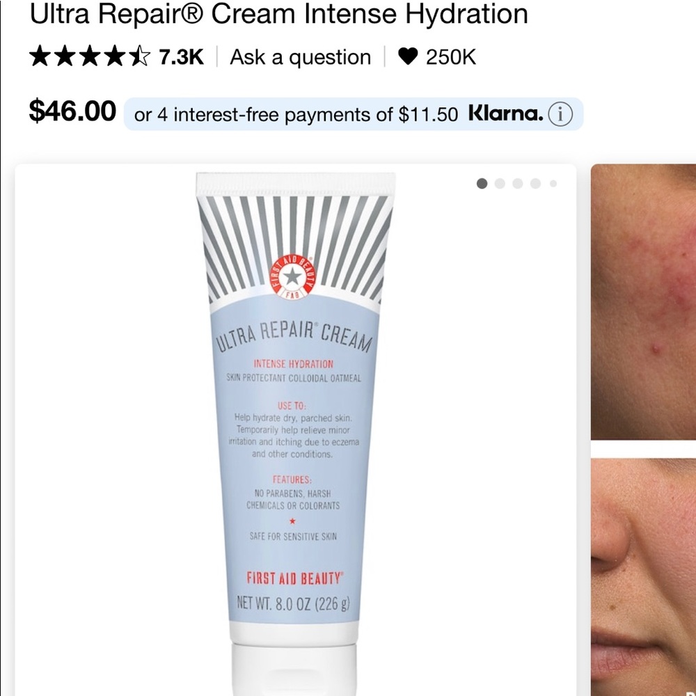 FAB Ultra Repair Cream Intense Hydration 8oz Value Size